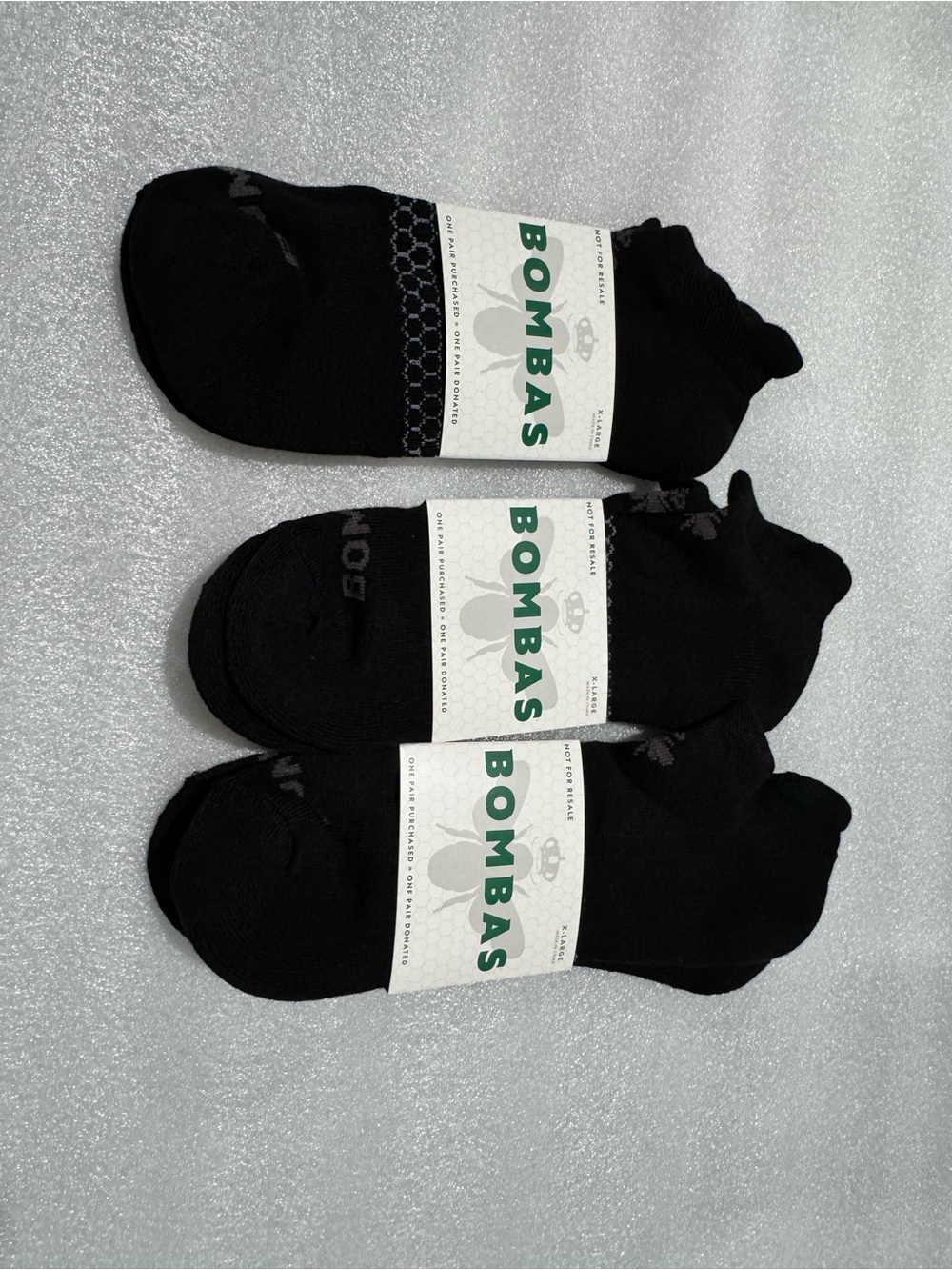 3 Ct Lot Unisex Bombas Black Ankle Athletic Socks